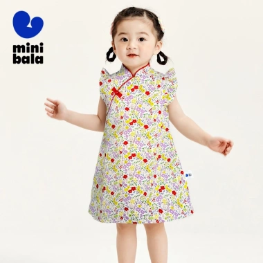 Đầm trẻ em Minibala Girl mùa hè sườn xám cotton phong cách quốc gia 2.025 giảm 22%