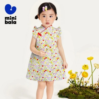 Đầm trẻ em Minibala Girl mùa hè sườn xám cotton phong cách quốc gia 2.025 giảm 22%