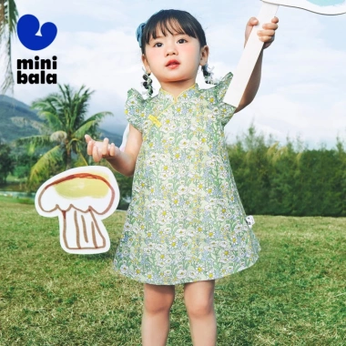 Đầm trẻ em Minibala Girl mùa hè sườn xám cotton phong cách quốc gia 2.025 giảm 22%