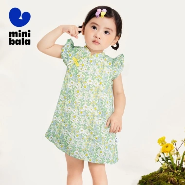 Đầm trẻ em Minibala Girl mùa hè sườn xám cotton phong cách quốc gia 2.025 giảm 22%