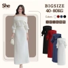 Đầm Trễ Vai Dáng Suông Thu Đông Bigsize, Dài Thanh Lịch Công Sở & Tiệc, SH02 387.999đ