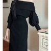 Đầm Trễ Vai Dáng Suông Thu Đông Bigsize, Dài Thanh Lịch Công Sở & Tiệc, SH02 387.999đ 5