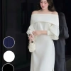 Đầm Trễ Vai Dáng Suông Thu Đông Bigsize, Dài Thanh Lịch Công Sở & Tiệc, SH02 387.999đ 7