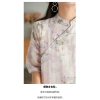 Đầm Trung Hoa thanh lịch vải lanh cotton họa tiết nghệ thuật mùa hè - 426k 7