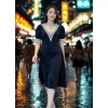 Đầm trung niên cổ chữ V phối ren bigsize 90kg dáng suông che bụng đi chơi tiệc, giá chỉ 210.000đ 6