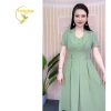 Đầm trung niên cổ V sang trọng - Váy công sở lụa Pháp, giá chỉ 289.000đ 2
