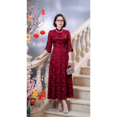 Đầm Trung Niên Đi Tiệc M885 BST Váy Tết Họa Tiết 3D Lịch Sự Sang Trọng - 359.000₫ 3