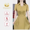 Đầm trung niên SANA FASHION cổ sơ mi lụa hồng ngọc công sở, giá chỉ 249k 4
