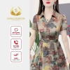 Đầm trung niên SANA FASHION cổ sơ mi lụa hồng ngọc công sở, giá chỉ 249k 5