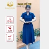 Đầm trung niên SANA FASHION cổ sơ mi lụa hồng ngọc công sở, giá chỉ 249k 9