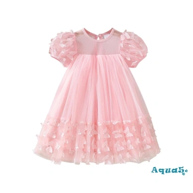 Đầm Tuyn Aqua-Kid 3D Bướm Tay Ngắn Cổ Vuông Lưới Chữ A - Giá 226,908 VND 10