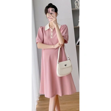Đầm váy bầu công sở dáng suông C26 cổ sơ mi 4 màu trẻ trung, điệu đà - 140.600₫ 4