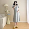 Đầm váy bầu công sở dáng suông C26 cổ sơ mi 4 màu trẻ trung, điệu đà - 140.600₫ 9