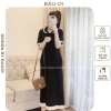 Đầm váy bầu công sở tiểu thư cổ sơ thun cotton mát, dáng suông dễ mặc - 165k 2