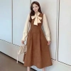 Đầm váy bầu tay mùa thu đông V973 – Dáng dài, nơ ngực sang chảnh, 168k 3
