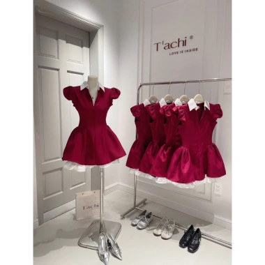 Đầm váy đỏ xinh đẹp, thiết kế Tết thanh lịch, phù hợp dự tiệc - Giá ưu đãi 175k