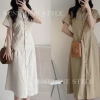 Đầm váy nữ bigsize Sunshine Style sơ mi thô cộc tay, chun eo dài, cổ polo 199k 6
