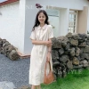 Đầm váy nữ bigsize Sunshine Style sơ mi thô cộc tay, chun eo dài, cổ polo 199k 7