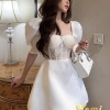 Đầm váy nữ Tafta cổ vuông tay bồng, eo ren xương cá, thiết kế Kemi - Giá 149.500₫ 3