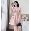 Đầm váy nữ Tafta đính nơ tay phồng, size 50-95kg, dự tiệc Tết Noel – Giá chỉ 179.000₫ 3