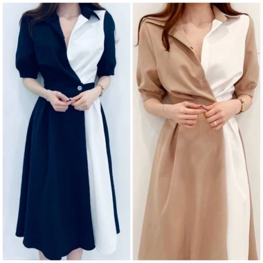 Đầm váy sơ mi dài công sở trắng thắt eo phong cách Hàn Quốc NITEHY 13 - Siêu đẹp, giảm giá 190k, giá chỉ 190.000đ