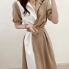 Đầm váy sơ mi dài công sở trắng thắt eo phong cách Hàn Quốc NITEHY 13 - Siêu đẹp, giảm giá 190k, giá chỉ 190.000đ 7