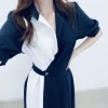 Đầm váy sơ mi dài công sở trắng thắt eo phong cách Hàn Quốc NITEHY 13 - Siêu đẹp, giảm giá 190k, giá chỉ 190.000đ 8