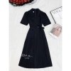 Đầm vest bigsize công sở Maihouse tay ngắn dập ly, form dài chất lụa sọc gân - 249k 3