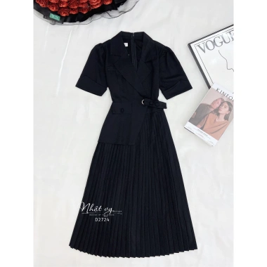 Đầm vest bigsize công sở Maihouse tay ngắn dập ly, form dài chất lụa sọc gân - 249k 3 Đầm vest bigsize công sở Maihouse tay ngắn dập ly, form dài chất lụa sọc gân - 249k 3