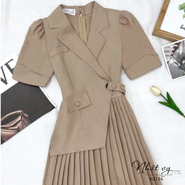 Đầm vest bigsize công sở Maihouse tay ngắn dập ly, form dài chất lụa sọc gân - 249k 7 Đầm vest bigsize công sở Maihouse tay ngắn dập ly, form dài chất lụa sọc gân - 249k 7