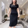 Đầm vest công sở chất gân co giãn, thiết kế thanh lịch, giảm giá 18% chỉ 370.000₫ - phong cách chuyên nghiệp