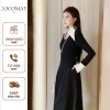 Đầm Vest Hazel COCOMAY - Thiết Kế Lá Cổ Trắng Thanh Lịch Maxi Tay Dài Nữ 699k 6