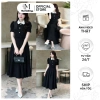 Đầm Xòe Cổ Trắng Nơ Nhí 3 Nút Cài Eo Tôn Dáng Thanh Lịch – MORI CLOTHINGS