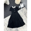 Đầm Xòe Cổ Trắng Nơ Nhí 3 Nút Cài Eo Tôn Dáng Thanh Lịch – MORI CLOTHINGS 3