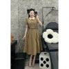 Đầm Xòe Cổ Trắng Nơ Nhí 3 Nút Cài Eo Tôn Dáng Thanh Lịch – MORI CLOTHINGS 5