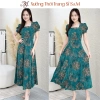 Đầm xòe họa tiết form dài cổ vuông tay phồng S&M GR241 - Giá ưu đãi 185k
