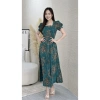 Đầm xòe họa tiết form dài cổ vuông tay phồng S&M GR241 - Giá ưu đãi 185k 2