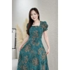 Đầm xòe họa tiết form dài cổ vuông tay phồng S&M GR241 - Giá ưu đãi 185k 4