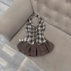 Đầm yếm kẻ dạ mix váy bí bồng, diện chơi Tết, mã mới A24 - Giá chỉ 399.000 VND 4