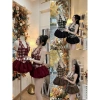 Đầm yếm kẻ dạ mix váy bí bồng, diện chơi Tết, mã mới A24 - Giá chỉ 399.000 VND 8