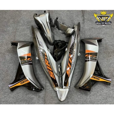Dàn áo xe Sirius 50/110cc Xám Đen nhựa ABS - Tặng tem RC ver Zin, giảm 22%