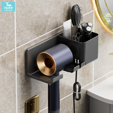 DÁN CỰC CHẮC - Giá để máy sấy tóc dán tường 2 ngăn tiện lợi ST5 3