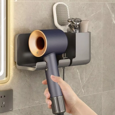 DÁN CỰC CHẮC - Giá để máy sấy tóc dán tường 2 ngăn tiện lợi ST5 5