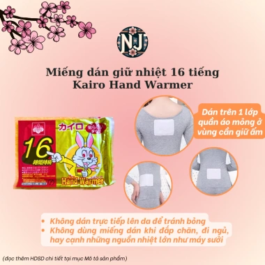 Dán giữ nhiệt con thỏ chuẩn Nhật Kairo Wammer 10 miếng - Hiệu quả 16h, chỉ 55k