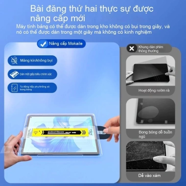 Dán màn hình kính cường lực cho iPad Pro M4 11‑13, Gen 10‑9‑8, Mini Air 7‑6‑5 - Giá 108.000₫ 3 Dán màn hình kính cường lực cho iPad Pro M4 11‑13, Gen 10‑9‑8, Mini Air 7‑6‑5 - Giá 108.000₫ 3