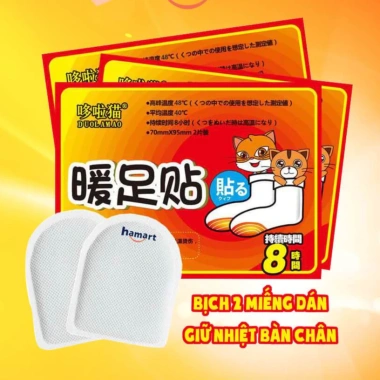 Dán Nhiệt Bàn Chân DUOLAMAO 2 Miếng - Giữ Ấm, Toả Nhiệt, Chống Lạnh Tay, Giá 10.000₫ 10