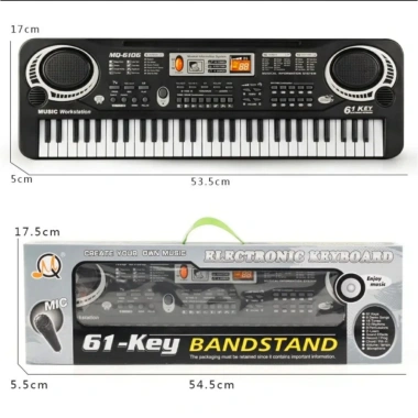Đàn Piano 61 Phím điện tử cho bé kèm Mic & dây cắm – Giá ưu đãi 209.000₫ 6