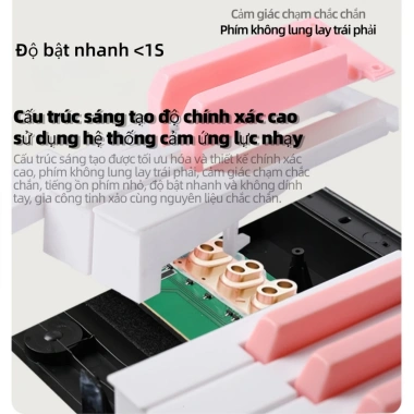 Đàn piano điện Bluetooth 61 phím gấp gọn, di động, cho người mới bắt đầu, trẻ em, ngẫu hứng – Giá ưu đãi 1.066.000₫