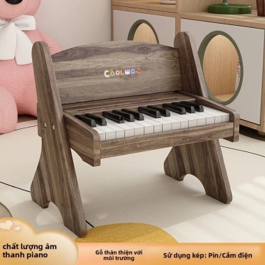 Đàn Piano Mini Gỗ Kuang Meng cho Bé, Bàn Phím Điện Tử Trẻ Nhỏ, Quà Sinh Nhật 2