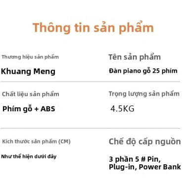 Đàn Piano Mini Gỗ Kuang Meng cho Bé, Bàn Phím Điện Tử Trẻ Nhỏ, Quà Sinh Nhật 7